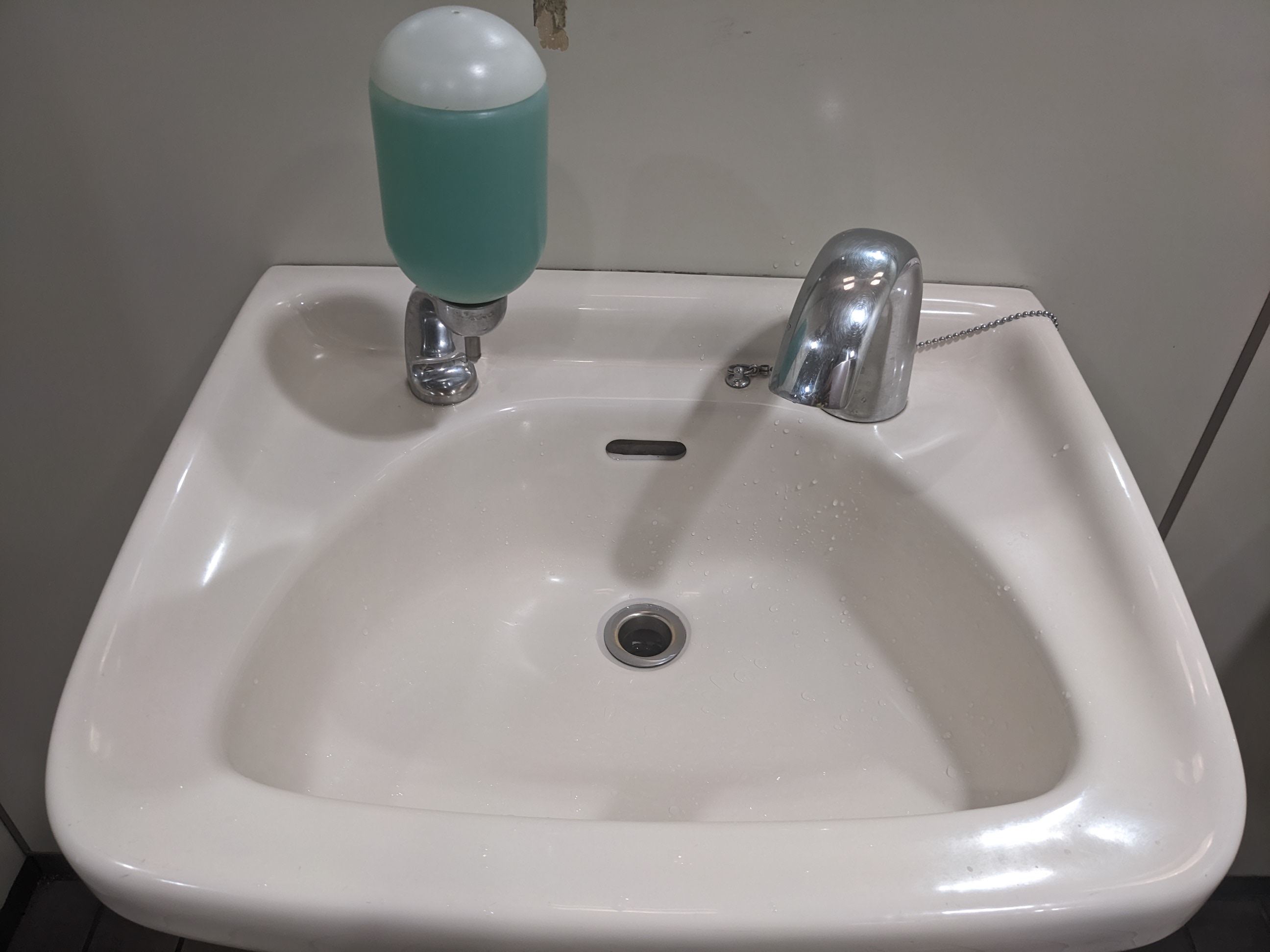 A hands-free washing sink in a bathroom at the Hiroshima Airport